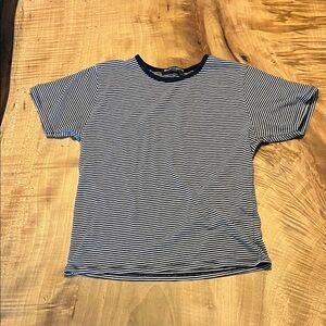 Brandy Melville Navy and White Striped Top